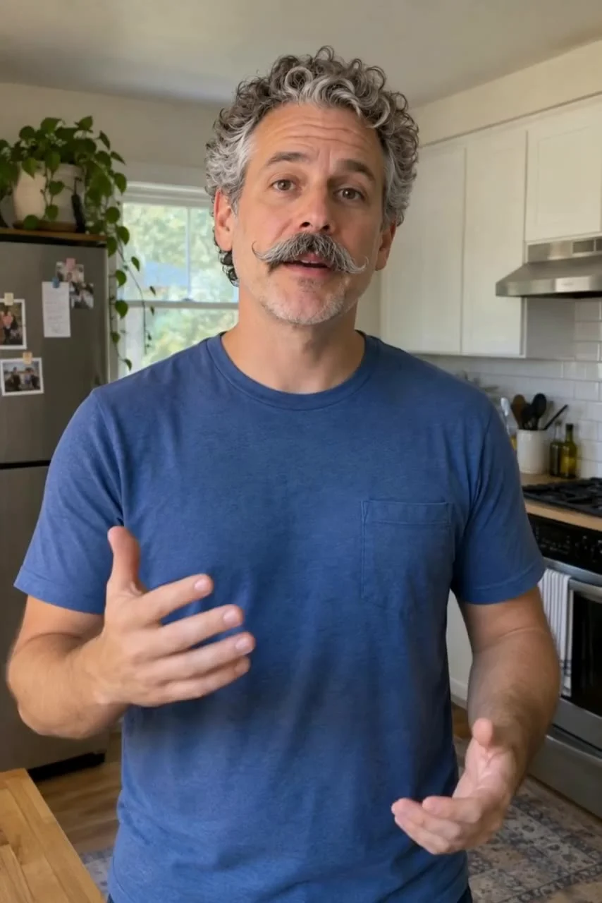 Actual Aisma result: The same explanation performed by a fictional man about 55 with grey curls.