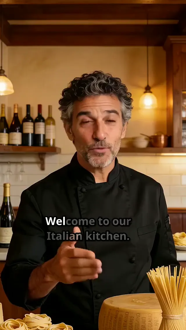 Multi-scene restaurant promo made in Director: a chef presents seafood pasta and plated dishes